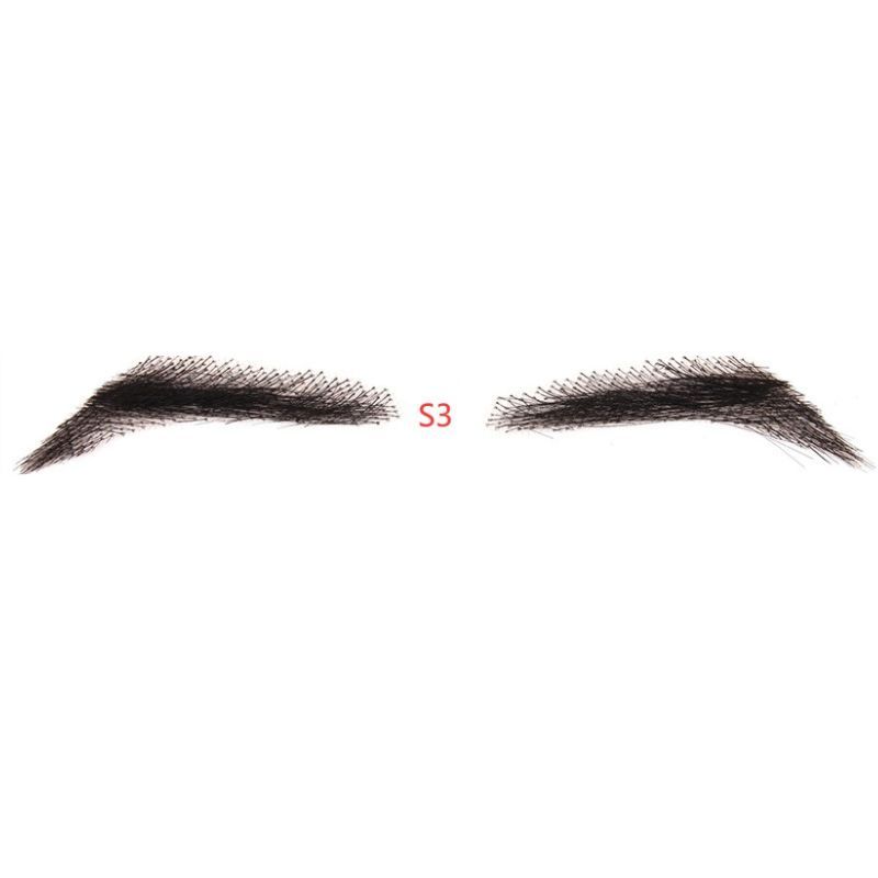 Fake Eyebrow Swiss Lace Invisible Eyebrows For Women and Men Black Color 100% Human Hair Full Hand Tied Eyebrow Hair