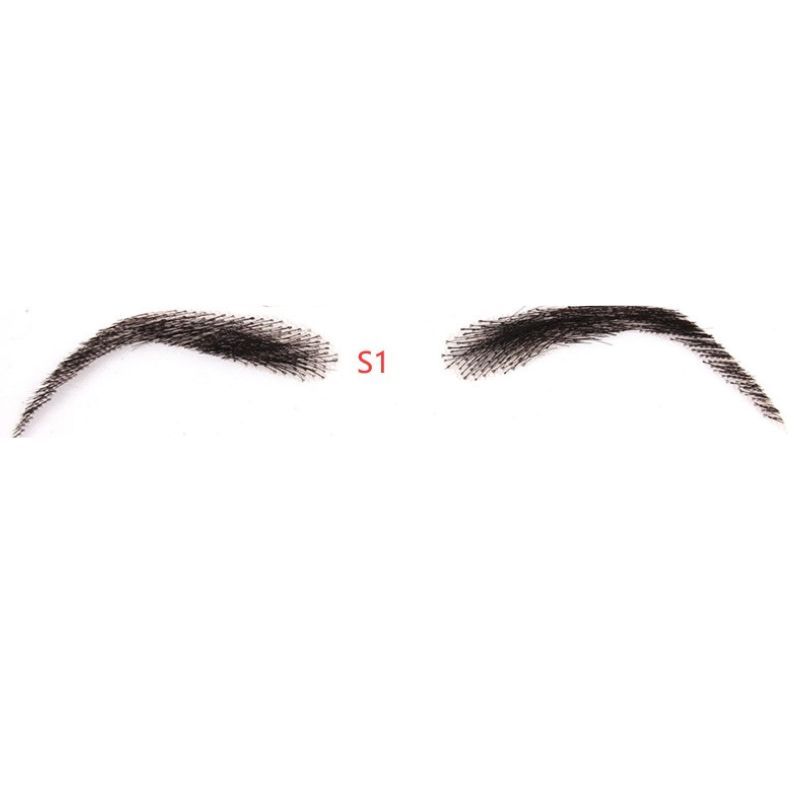 Fake Eyebrow Swiss Lace Invisible Eyebrows For Women and Men Black Color 100% Human Hair Full Hand Tied Eyebrow Hair