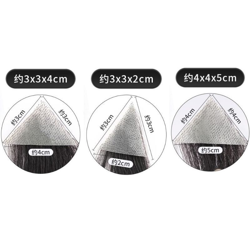 Men's V Loop Frontal Toupee Men's PU Human Hair Hairline 100% Real Human Hair Forehead Hair Patch Hairpiece Sideburns Toupee Men Invisible Seamless Ultra Thin Skin PU Men's Hair System 1B Color