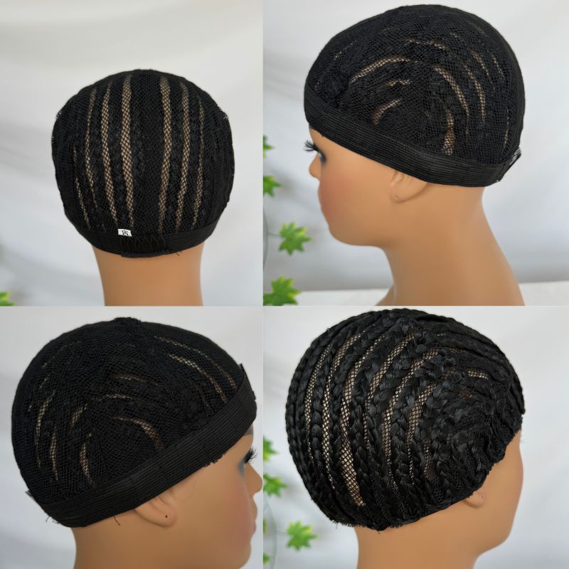 Cornrows Cap Synthetic Hair Braided Wig Caps Crotchet  For Easier Sew In Caps for Making