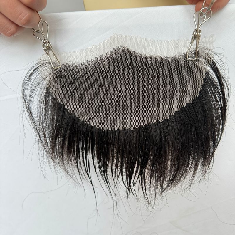 Lace Frontal Toupee 100% Human Hair Hairline r Full French Lace Hairline for Men and Women Male Replacement  1B Natural Black Hair Patch
