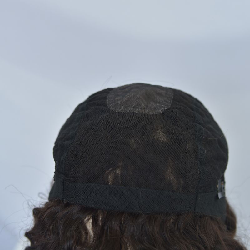 Human Hair Wigs 100% Cambodian Human Hair Short  Natural Brown Loose Curly Wigs for Man and Woman 7 Inch Clip in Wigs