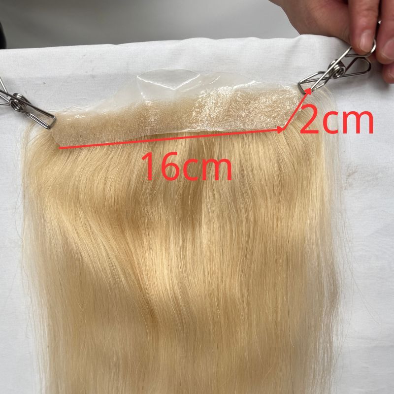 V Loop Front Hairline Full PU Long Hairline Toupee 100% Human Hair Hair Piece 100% Human Hairpiece for Men and Women Male Replacement  613 Blonde Hair Patch