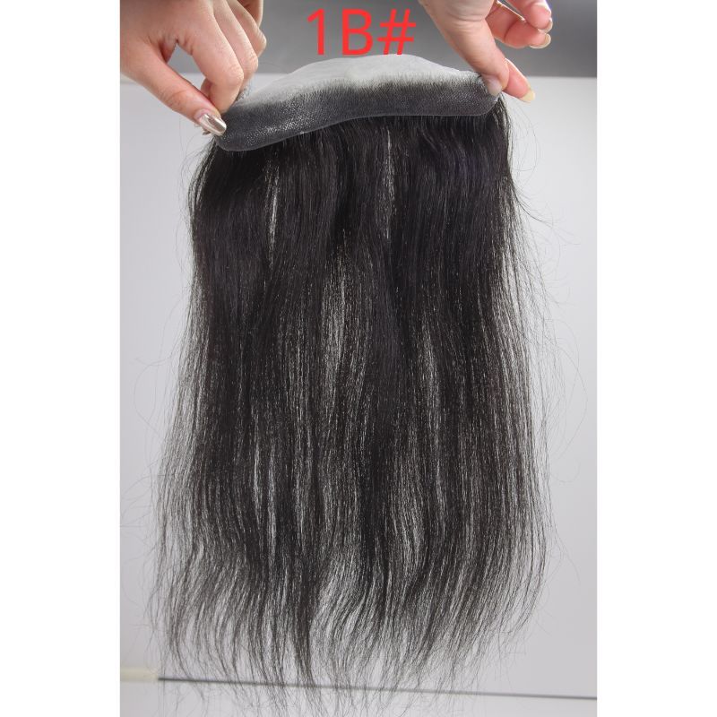V Loop Front Hairline Full PU Long Hairline Toupee 100% Human Hair Hair Piece 100% Human Hairpiece for Men and Women Male Replacement  613 Blonde Hair Patch