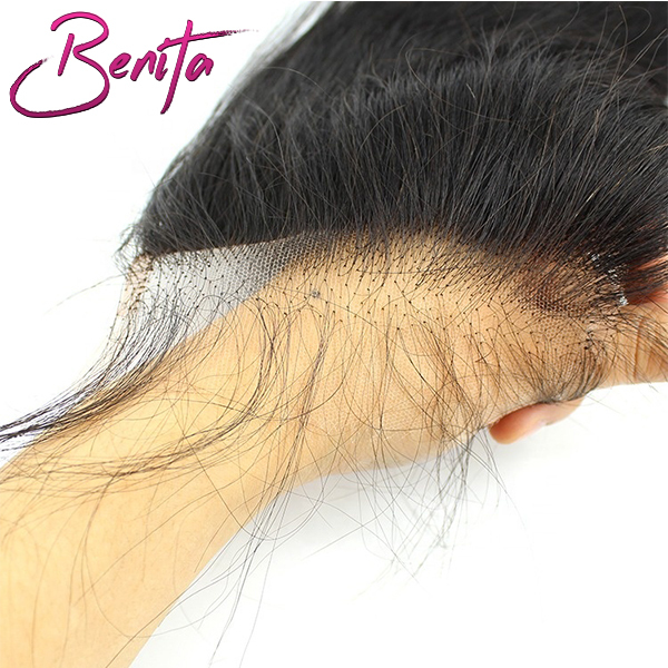 Benita Hair Free Part 4*4 Swiss Lace Closure Bleach Knots Loose Wave Natural Color Lace Closure