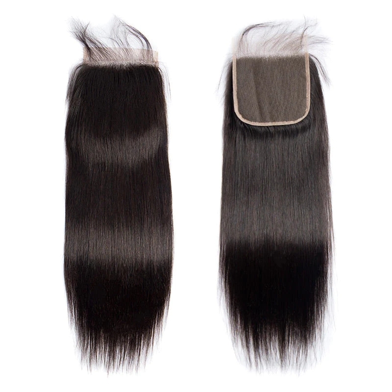 Benita Hair Free Part 5*5 Swiss Lace Closure Bleach Knots Straight Hair Natural Color Lace Closure Piece