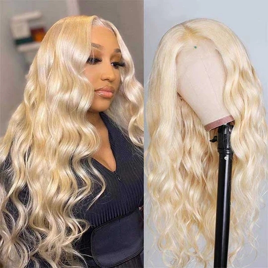 Benita Hair Premium Light Blonde Color Middle Part Lace Front Wigs 613# Color Body Wave Hair Lace Wigs