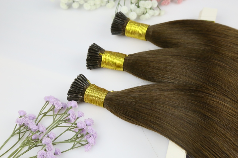 Benita Hair Color 4# Brown Tip Human Hair Extension Quality Pre-bonded I Tip Hair extension