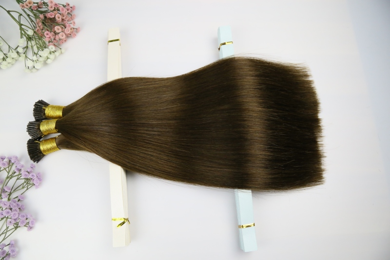Benita Hair Color 4# Brown Tip Human Hair Extension Quality Pre-bonded I Tip Hair extension