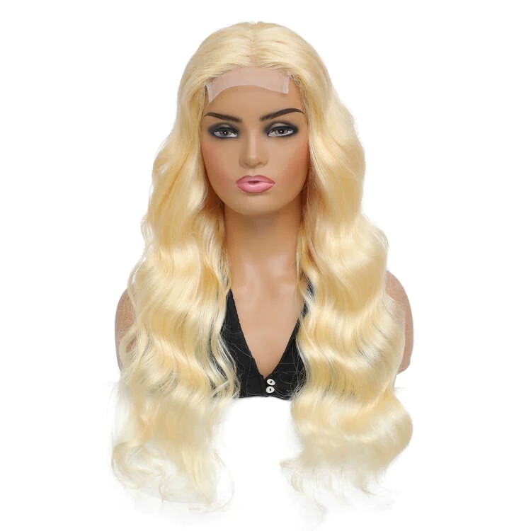 Benita Hair Blonde Color 613#  Body Wave Hair 5*5 Transparent Swiss Lace Closure Wigs