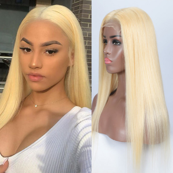 Benita Hair Blonde Color 613#  Straight Hair 5*5 Transparent Swiss Lace Closure Wigs