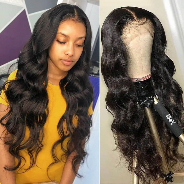 Benita Customized Clear Lace 13x4 Body Wave Human Hair Layered Edge Lace Front Wig 180% and 200% Density