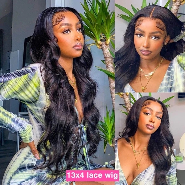 Benita Customized Clear Lace 13x4 Body Wave Human Hair Layered Edge Lace Front Wig 180% and 200% Density