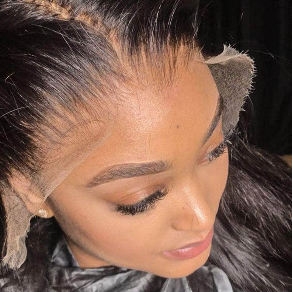 Benita Hair Customized High Simulated Layered Hairline Straight Hair 13x6 Lace Front Human Hair Wig 180% 200%