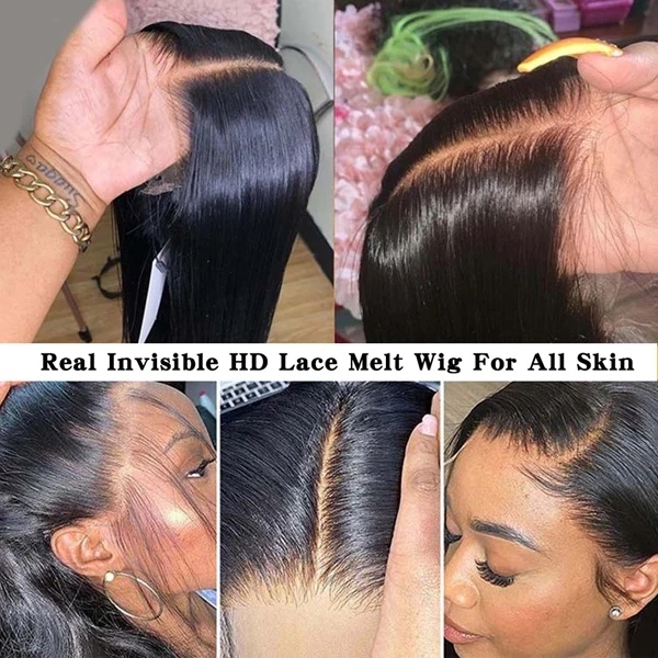 Benita Hair Customized High Simulated Layered Hairline Straight Hair 13x6 Lace Front Human Hair Wig 180% 200%