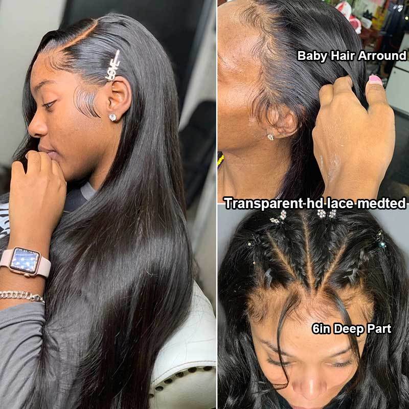 Benita Hair Quality 13*6 Lace Front Wig Natural Black Straight Hair Lace Wigs