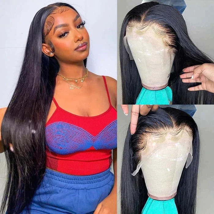 Benita Hair Pre-plucked Hairline 13x6 Straight Human Hair Clear Lace Front Wig 150% 180% 200% Density