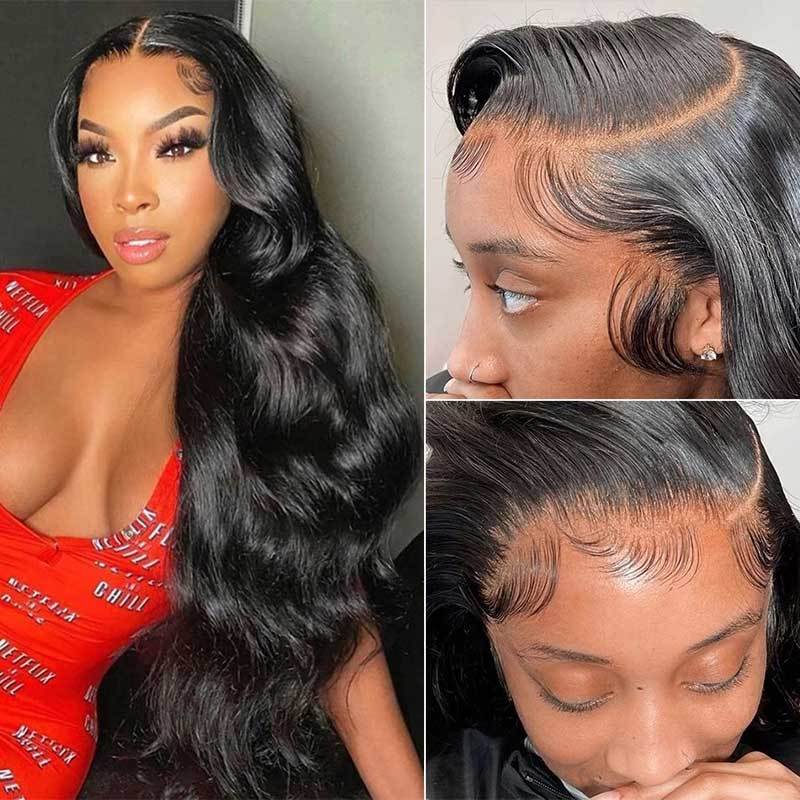 Benita Hair Customized High Simulated Layered Hairline Body Wave 13x6 Clear Lace Front Human Hair Wig 180% 200%