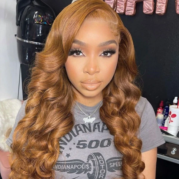 Benita  Ash Brown ( #8) Color Straight and Body Wave Vrigin Human Hair Transparent Lace Front Wig 180% 200% Density