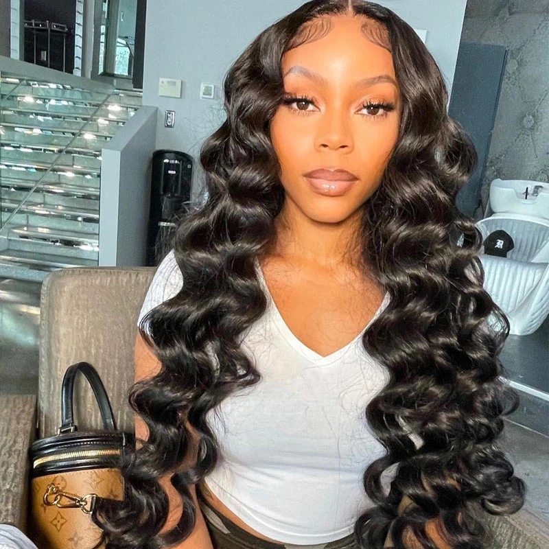 Benita Glueless Human Hair Straight Natural Black Pre-plucked 13x4 Lace Front Hair Wig (150%, 180%, 200%)