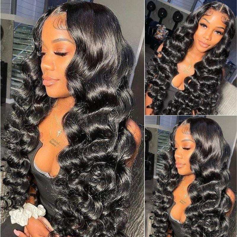 Benita Hair Nautral Color 13x4 Transparent Lace Front Wig Loose Wave HD Clear Lace Front Human Hair Wig 150% 180% 200% Density