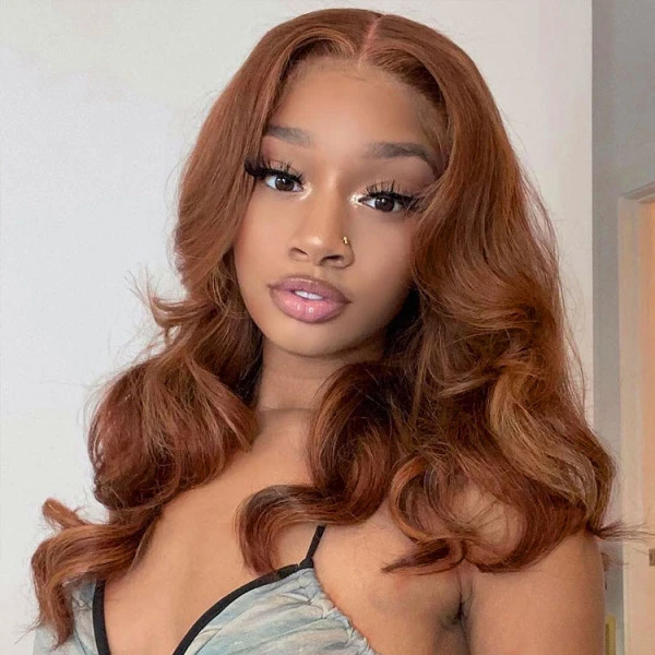 Benita  Chestnut Brown Color （#6）13x4 and 13x6 Virgin Human Hair Straight and Wave Lace Front Wig 180% 200% Density