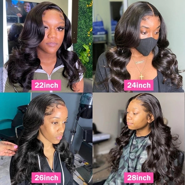Benita Hair Gluless Pre-plucked Natural Hairline Body Wave 13x6 Clear lace Human Hair Front Wig 150%, 180%, 200%