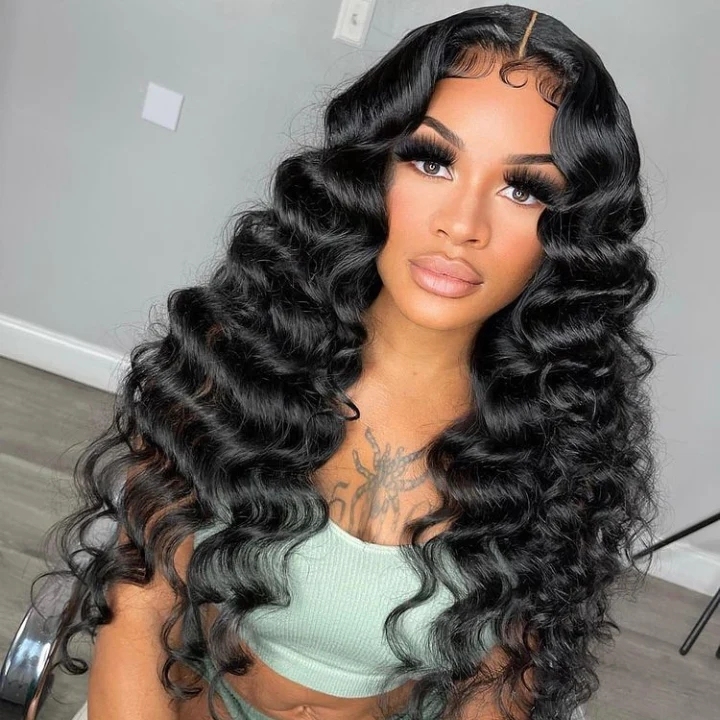 Benita Hair Factory Pre-plucked Hairline 13x6 Loose Wave Virgin Human Hair Clear Lace Front Wig 150% 180% 200% Density