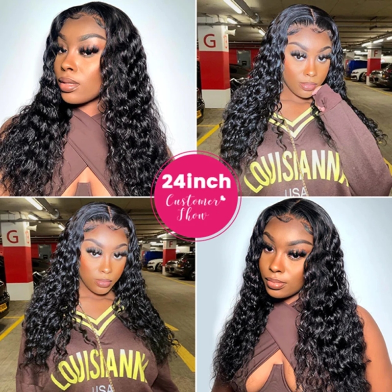 Benita Hair Nautral Color Deep Wave Hair 13x4 Transparent Lace Front Wig HD Clear Lace Front Human Hair Wig 150% 180% 200% 250% Density