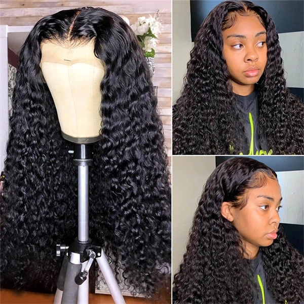 Benita Hair Nautral Color Deep Wave Hair 13x4 Transparent Lace Front Wig HD Clear Lace Front Human Hair Wig 150% 180% 200% 250% Density