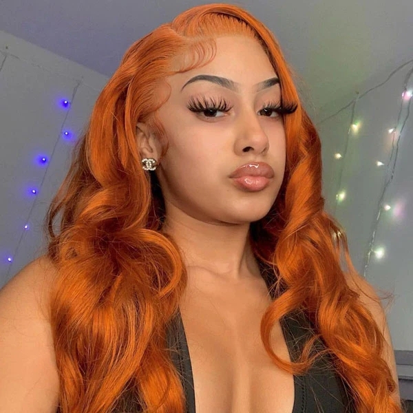 Benita Hair Quality Virgin Human Hair Gluless 13x4 13x6 Transparent Lace Front Wig Ginger Color For Straight and Body Wave Hair in180% 200% 250% Density