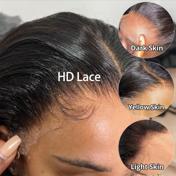 Benita Custom Verisimilar Natural Hairline Full Lace Front Body Wave 13x4 Human Hair HD Clear Lace Front Wig 180% / 200% / 250% Density