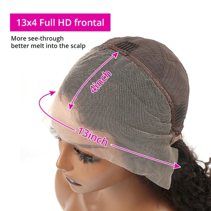 Benita Custom Verisimilar Natural Hairline Full Lace Front Body Wave 13x4 Human Hair HD Clear Lace Front Wig 180% / 200% / 250% Density