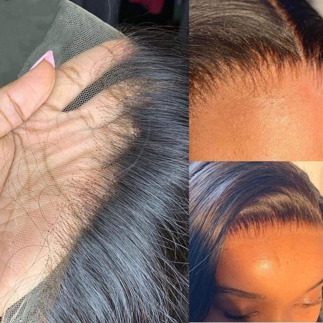 Benita Custom Verisimilar Natural Hairline Full Lace Front Body Wave 13x4 Human Hair HD Clear Lace Front Wig 180% / 200% / 250% Density