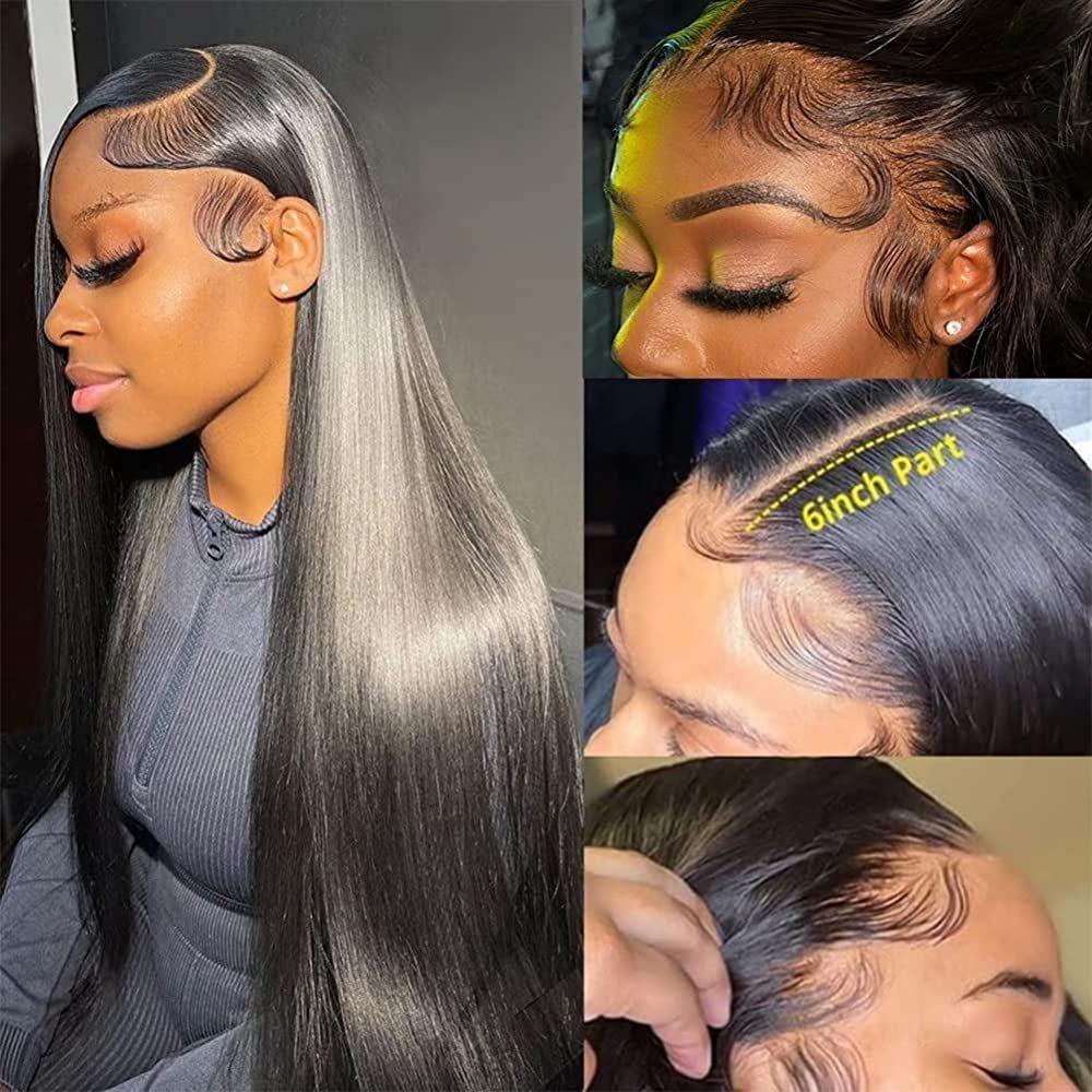 Benita Hair Customized High Simulated Layered Hairline Straight Hair 13x6 Lace Front Human Hair Wig 180% 200%