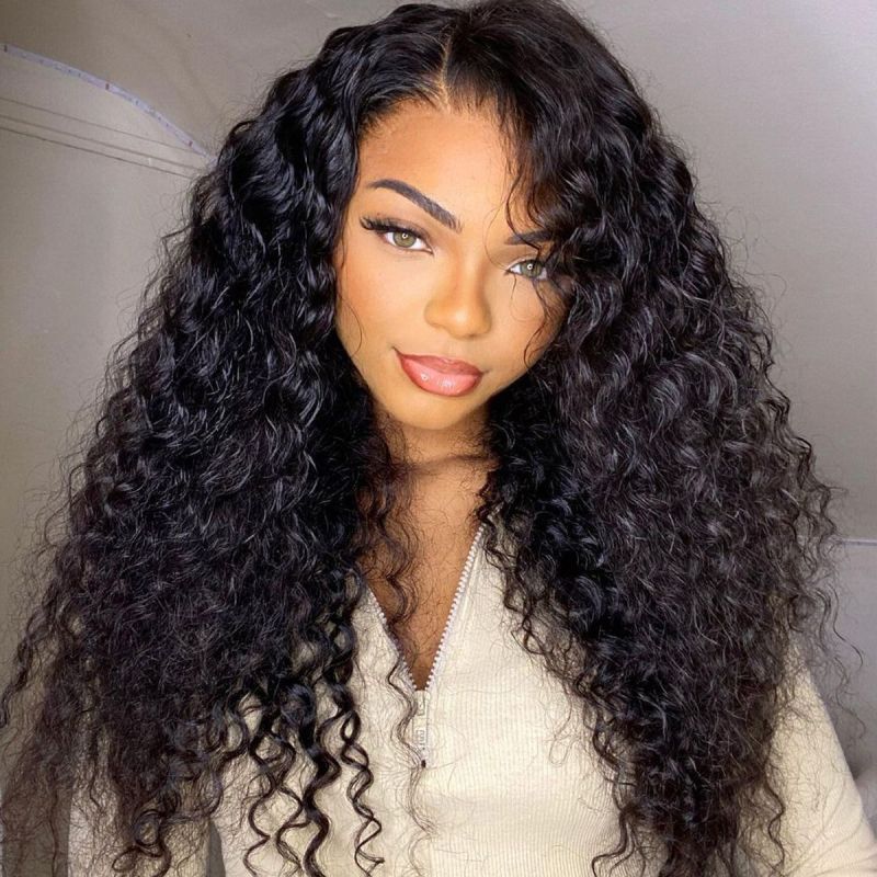 Benita Hair Deep Wave Virgin Human Hair Preplucked 13x6 Full Lace Front HD Clear Lace Human Hair Wigs Transparent Lace Lace Front Wig 150% 180% 200% 250% Density