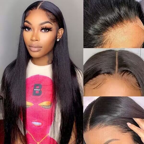 Benita Hair Custom Verisimilar Clean Hairline Virgin Human Hair 13x6 Big Full Lace Front Wigs Straight Hair Wig in 180%, 200%, 250% High Density