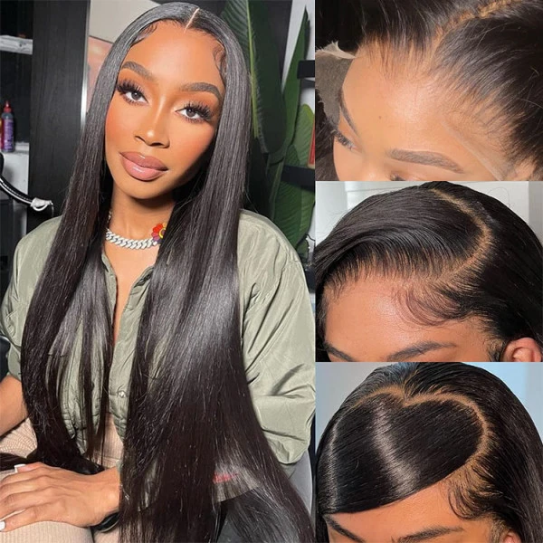 Benita Hair Pre-plucked Hairline 13x6 Straight Human Hair Clear Lace Front Wig 150% 180% 200% Density