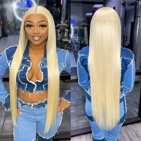 Benita Hair Blonde 613# Color 13x4 13x6 Transparent Lace Frontal Wig Of Straight hair and Body Wave in 180% 200% 250% High Density