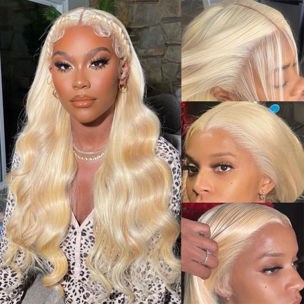 Benita Hair Blonde 613# Color 13x4 13x6 Transparent Lace Frontal Wig Of Straight hair and Body Wave in 180% 200% 250% High Density