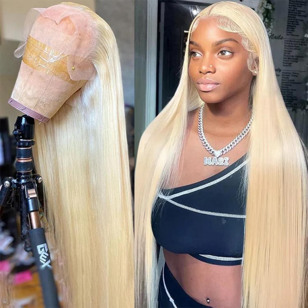 Benita Hair Blonde 613# Color 13x4 13x6 Transparent Lace Frontal Wig Of Straight hair and Body Wave in 180% 200% 250% High Density