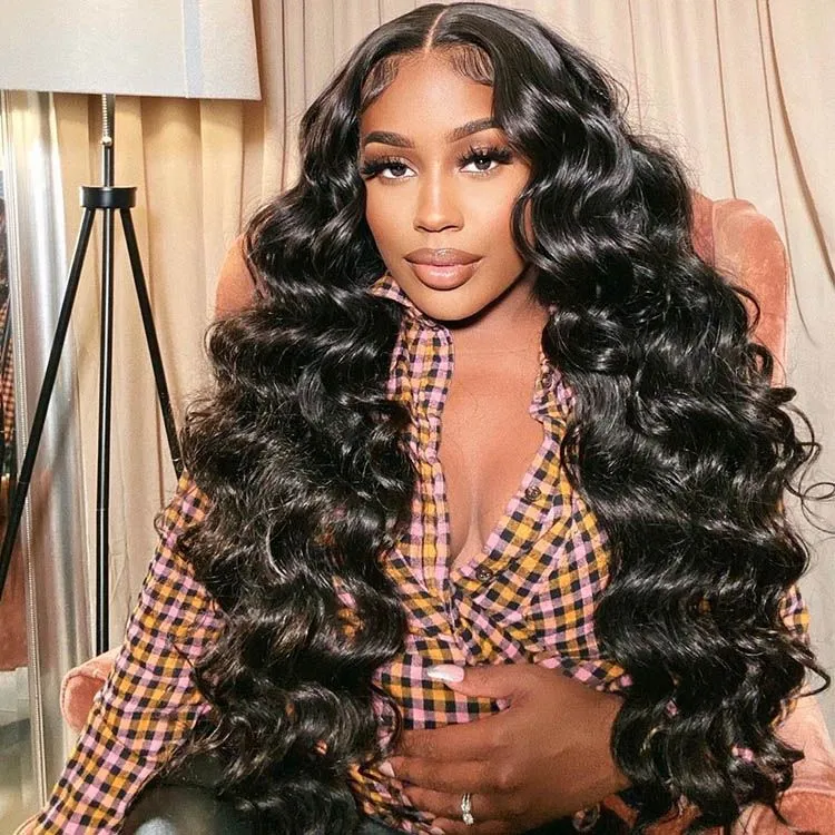 Benita Natural Color Premium Virgin Human Hair Loose Wave 13x4 13x6 High Density Pre-pucked Hairline Free Part Glueless Lace Frontal Wigs