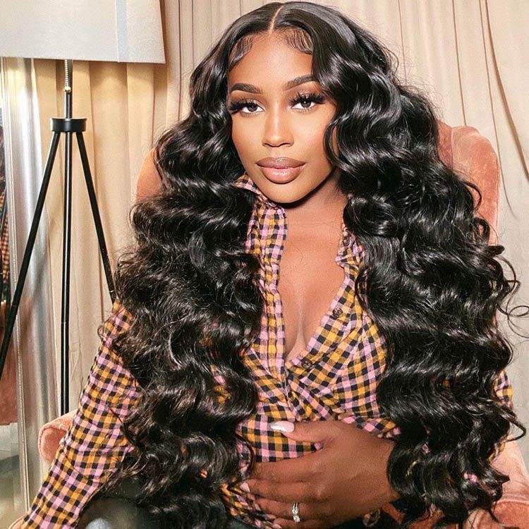 Benita Natural Color Premium Virgin Human Hair Loose Wave 13x4 13x6 High Density Pre-pucked Hairline Free Part Glueless Lace Frontal Wigs