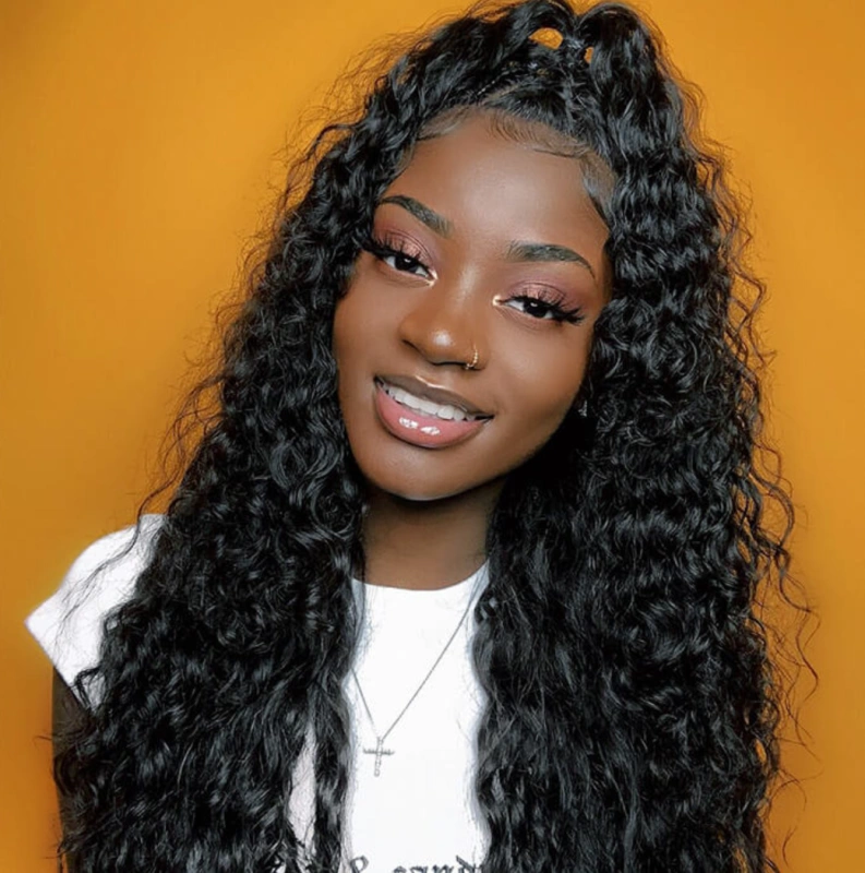 Benita Virgin Human Hair Water Wave 13x4 Transparent Full Lace Frontal Human Hair Wigs Free Part