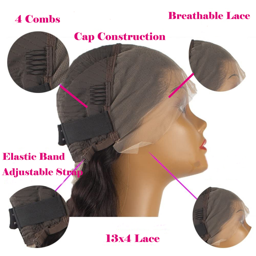 Benita Hair Transparent Free Part Full Lace Frontal 13x4 Human Hair Wig Natural Color Body Wave Hair