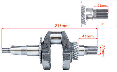 Crankshaft Fits for China 168F 170F GX200 1/2 Reduction Type 196CC~212CC Small Gas Engine Applied for gokart etc.