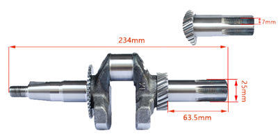 25MM Dia. Spline Crankshaft Fits for China 168F 170F GX160 GX200 163CC~212CC Small Gas Engine Applied for Tiller