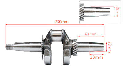 23mm Taper Crankshaft Fits for China 168F 170F GX200 196CC~212CC Small Gas Engine Applied for 2KW~3KW Generator Set