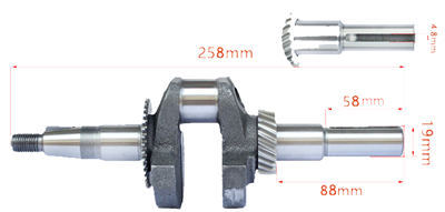 19mm Dia. Straight Key Crankshaft Fits for China 168F 170F GX200 196CC~212CC Small Gas Engine Applied for Water Pump,Air Compressor etc.