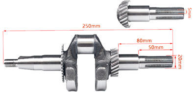 20MM Dia. Spline Crankshaft Fits for China 168F 170F GX160 GX200 163CC~212CC Small Gas Engine Applied for Tiller